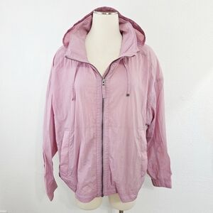 Eddie Bauer Women's WindPac Jacket Mauve Pink Packable Windbreaker Size XL